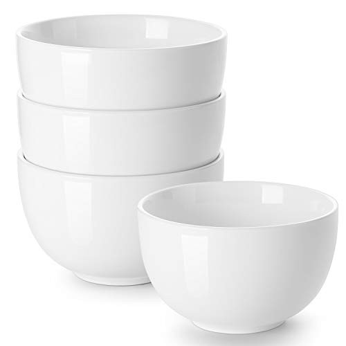 DOWAN Porcelain Bowls, 30 Oz Porcelain Bowl for Cereal, Soup, Ramen, Rice Bowls, Bowl Set of 4, White DOWAN Porcelain Bowls, 30 Oz Porcelain Bowl for Cereal, Soup, Ramen, Rice Bowls, Bowl Set of 4, White