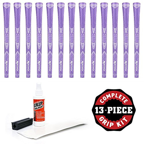 Karma Purple Sparkle - 13 pc Golf Grip Kit (with Tape, Solvent, Vise Clamp)