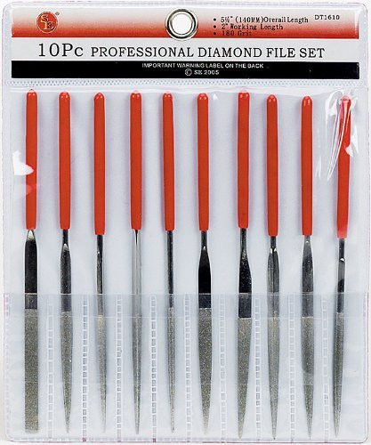 SE DT1610 10-Piece Professional Diamond File, 180 Grit