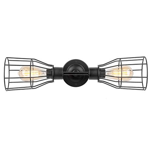 ZZ Joakoah 2-Light Bathroom Vanity Light, Industrial Metal Cage Wall Sconce Vintage Wall Lamp Light Fixture for Bathroom Living Room Vanity Hallway. ZZ Joakoah 2-Light Bathroom Vanity Light, Industrial Metal Cage Wall Sconce Vintage Wall Lamp Light Fixture for Bathroom Living Room Vanity Hallway.