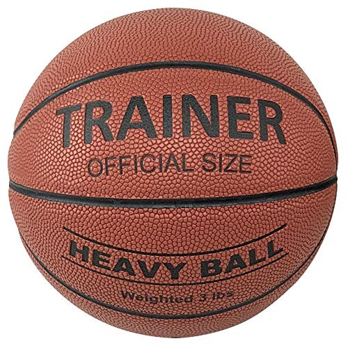 Trainer Heavy Weighted Indoor Basketball - Sports Training Aid Moisture Absorbing PU Leather Ball Official Size 29.5 inches - 3lbs