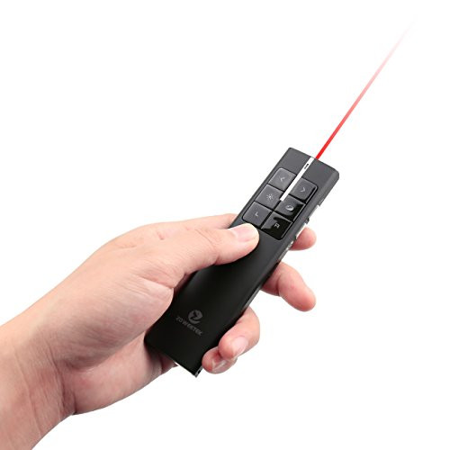 ZOWEETEK Rechargeable Wireless Presenter with Mouse Functions and Red Laser, 2.4GHz PowerPoint PPT Remote Control Clicker with Volume Control