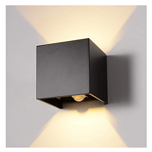 INHDBOX Motion Sensor LED Wall Lighting Sconce, 7W Warm Light Outdoor Waterproof Adjustable Wall Lamp, Motion Detector Garden/Hallway/Pathway Porch Light