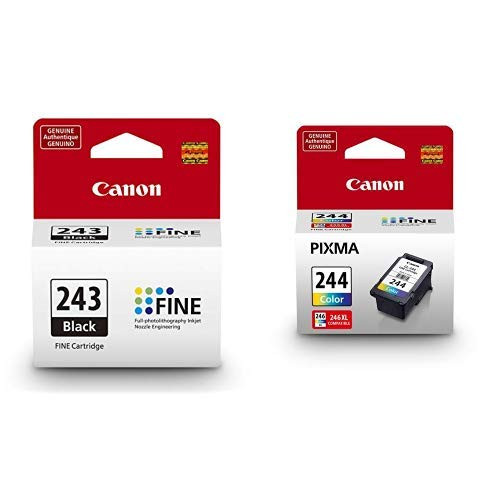 Canon PG-243 Black Ink Cartridge and Canon CL-244 Color Ink Cartridge