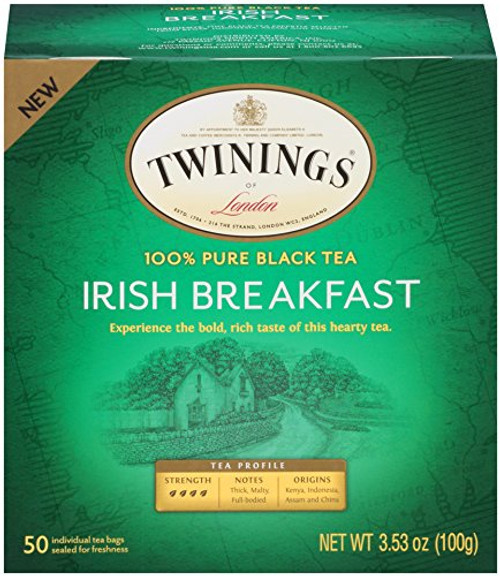 Twinings of London Irish Breakfast Black Tea Bags, 50 Count (Pack of 6) Twinings of London Irish Breakfast Black Tea Bags, 50 Count (Pack of 6)