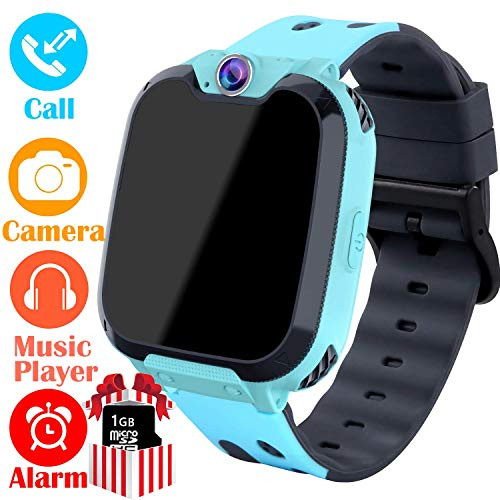 Kids Games Smartwatches for Boys Girls - 1.54" HD Touch Screen Sports Smartwatch Phone with Call Camera Games Recorder Alarm Music Player for Children Days Gifts for Boys 4-7 Years Old (Mix Blue)