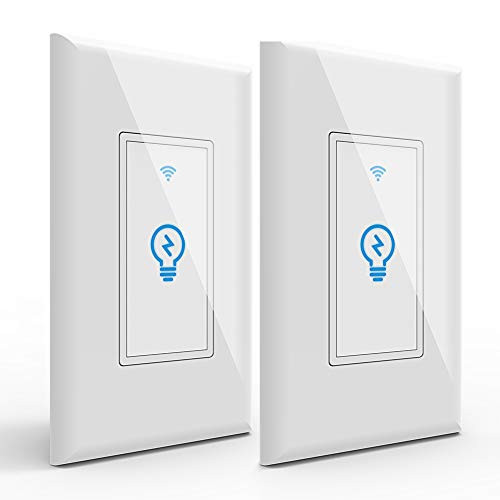 Joso Smart Light Switch, Wi-Fi Remote Timing Control with Smartphone In-Wall Light Switch compatible with Amazon Alexa and Google Assistant,No Hub Required-2 packs