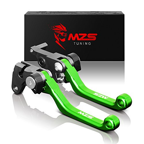 MZS Pivot Levers Brake Clutch CNC for Kawasaki KX250F 2013-2018/ KX450F 2013-2018/ KX250 2019 (Green)