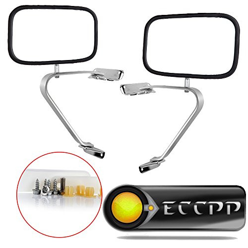 ECCPP Manual Side View Mirrors Chrome Pair Set for 80-96 Ford F-Series F150 F250 F350 Bronco Pickup Truck SUV