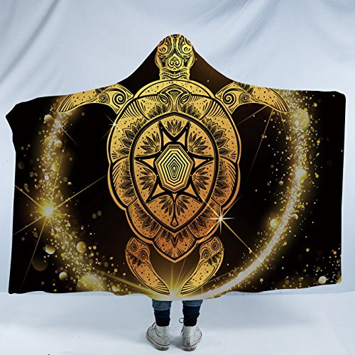 Sleepwish Sea Turtle Hooded Blanket Gold Bright Turtle Sherpa Blanket Hooded Turtle Throw Teen Adult Hooded Blanket (60"x 80") Sleepwish Sea Turtle Hooded Blanket Gold Bright Turtle Sherpa Blanket Hooded Turtle Throw Teen Adult Hooded Blanket (60"x 80")