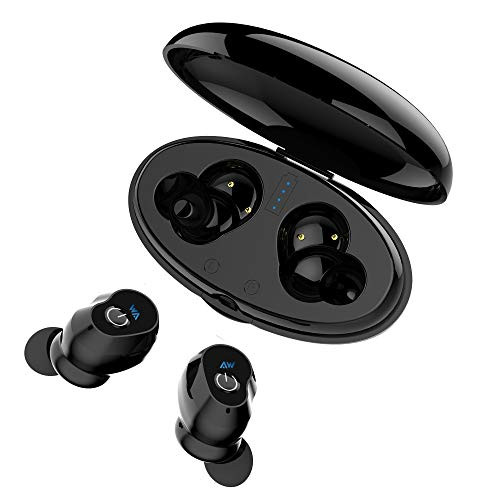Wireless Earbuds - Noise Canceling Headphones, 42H Playtime Bluetooth 5.0 Headset with Charging Box, Built-in Mic Hands Free Call in-Ear Earpiece,IPX7 Waterproof Sport Earphones (WA02 Bluetooth 5.0)
