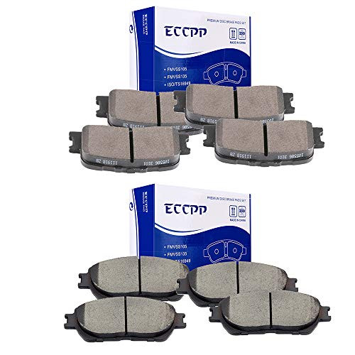 ECCPP Brake Pads, 8pcs Front Rear Ceramic Disc Brake Pads Kits fit for 2002-2003 Lexus ES300,2004 2005 2006 Lexus ES330,2005-2006 Toyota Camry