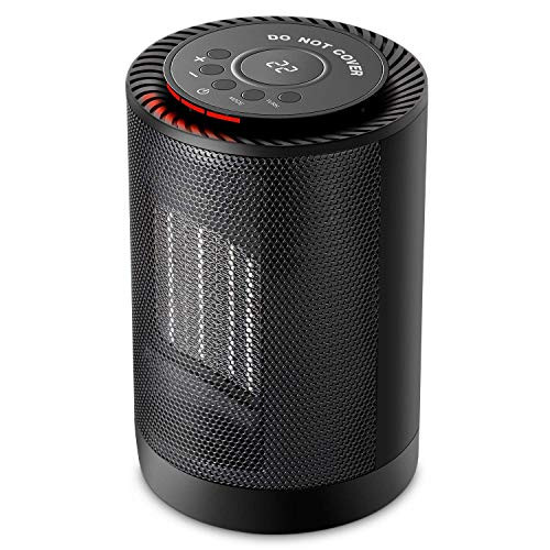 NEXGADGET Ceramic Space Heater,Office Heater,1200W Electric Oscillating heater,Adjustable Thermostat,Tip-over Protection and Personal Space Heater for Home or Office