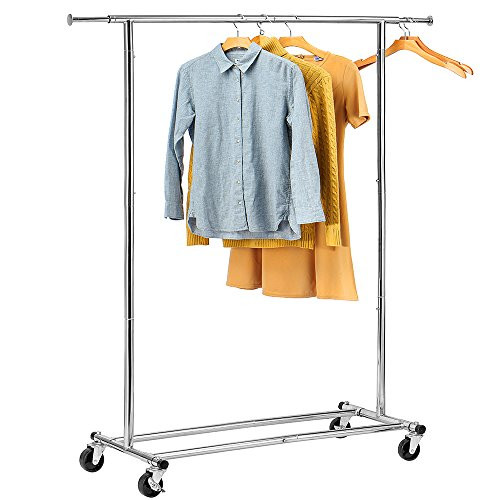 HOUSE DAY Portable Clothing Garment Rack Heavy Duty Rolling Clothes Rack Collapsible Clothing Rack-Commercial Grade HOUSE DAY Portable Clothing Garment Rack Heavy Duty Rolling Clothes Rack Collapsible Clothing Rack-Commercial Grade