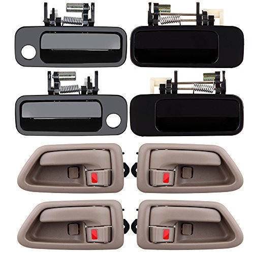 ECCPP Door Handles Exterior Interior Front Rear Right Left Side for 1997-2001 Toyota Camry(8pcs)