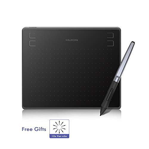 2019 HUION HS64 Drawing Tablet, Graphics Tablet with Battery-Free Stylus, 8192 Levels Pressure Sensitivity, 4 Express Keys, 6.3x4inch Digital Art Tablet for Android Windows Mac