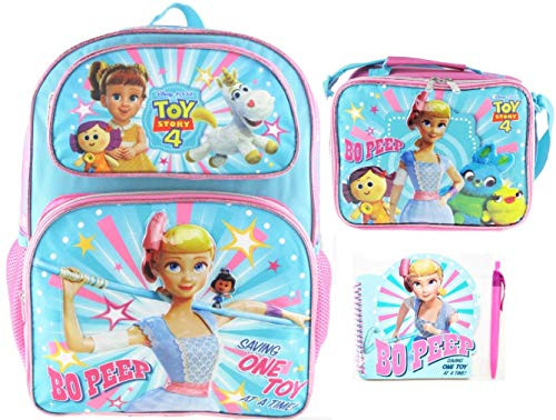 Toy Story 4 Bo Peep 16 inch Backpack with Insulated Lunch Bag, Notepad and Pen!
