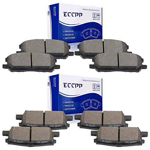 ECCPP Brake Pads, 8pcs Front Rear Ceramic Disc Brake Pads Kits fit for 2007-2009 Lexus RX350,2006-2008 Lexus RX400h,2006-2007 Toyota Highlander,2004-2006 Lexus RX330 ECCPP Brake Pads, 8pcs Front Rear Ceramic Disc Brake Pads Kits fit for 2007-2009 Lexus RX350,2006-2008 Lexus RX400h,2006-2007 Toyota Highlander,2004-2006 Lexus RX330