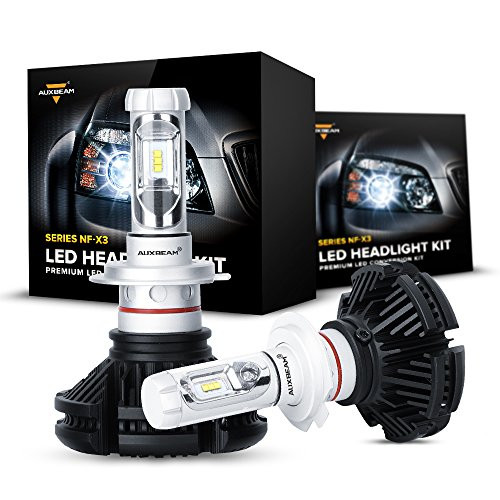 Auxbeam H7 LED Headlight Bulb NF-X3 Series PX26D Led Headlight Conversion Kit with 2 Pcs of H7 Led Bulbs 50W 5500lm LED Chips Single Beam - 1 Year Warranty