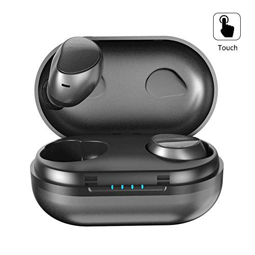 Wireless Earbuds Bluetooth 5.0 A10 True Mini Wireless Dual-Ear Touch Volume Control Headphones 5D Stereo Earphones Ipx7 Waterproof Sports Headset with Charging Case/Built-in Mic (Black)