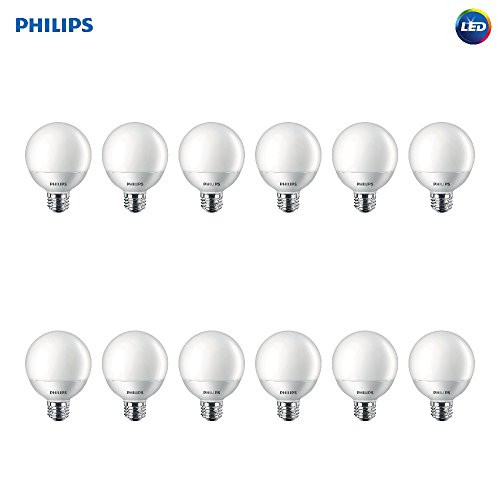 Philips LED Non-Dimmable G25 Frosted Light Bulb: 500-Lumen, 2700-Kelvin, 6.5-Watt (60-Watt Equivalent), E26 Base, Soft White, 12-Pack