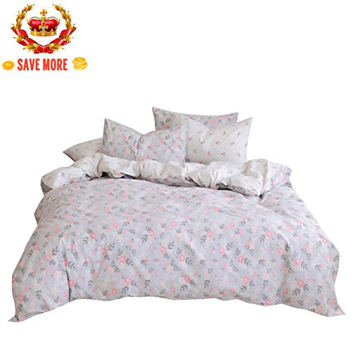 BuLuTu Twin Duvet Cover Cotton Floral Grey,Reversible Vintage Pink Flower Women Bedding Sets Twin Gray,Premium Soft Teen Girls Duvet Cover with Zipper Closure for Kids Adults,No Comforter BuLuTu Twin Duvet Cover Cotton Floral Grey,Reversible Vintage Pink Flower Women Bedding Sets Twin Gray,Premium Soft Teen Girls Duvet Cover with Zipper Closure for Kids Adults,No Comforter