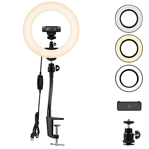 Webcam Streaming Light, Ring Light with Stand for Logitech Webcam C920,C922x,C930e,Brio 4K,C925e,C922,C930,C615-12 inches Light