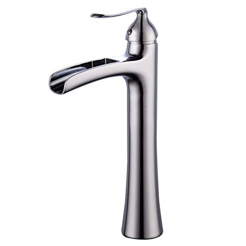 Wovier Chrome Waterfall Bathroom Sink Faucet,Single Handle Single Hole Vessel Lavatory Faucet,Basin Mixer Tap Tall Body Wovier Chrome Waterfall Bathroom Sink Faucet,Single Handle Single Hole Vessel Lavatory Faucet,Basin Mixer Tap Tall Body