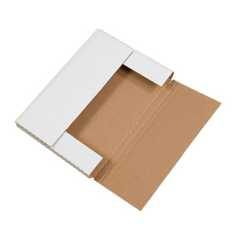 Aviditi M1291 Corrugated Easy-Fold Mailer, 12-1/8" Length x 9-1/8" Width x 1" Height, White (Bundle of 50)