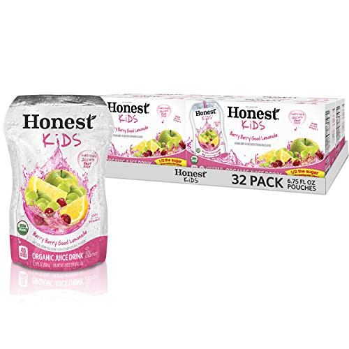 HONEST Kids Organic Juice Drink, Berry Berry Good Lemonade, 6.75 Fl. Oz Pouches (Pack of 32)