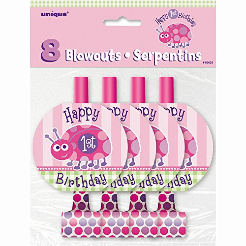 Ladybug 1st Birthday Party Blowers, 8ct Ladybug 1st Birthday Party Blowers, 8ct