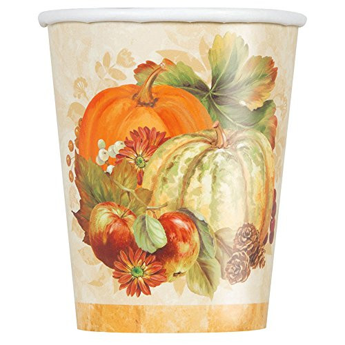 9oz Pumpkin Harvest Fall Party Cups, 8ct