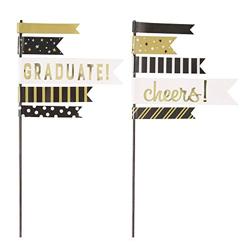 Pennant Flag You Did It! Graduation Cake Toppers, Party Accessory, 2 Ct.