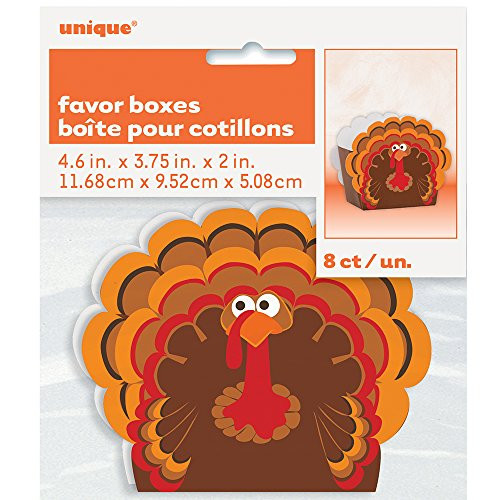 Turkey Thanksgiving Favor Boxes, 8ct