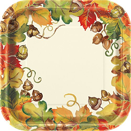 Unique Harvest Pumpkins Square Plate, 10 Ct.