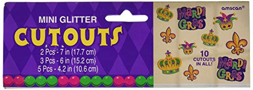 Amscan 193117 Mini Glitter Cutouts Party Decoration, One Size, Multicolor