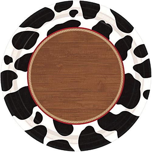 amscan Western Dinner Plates Disposable Party Tableware, Paper, 10", Pack of 8