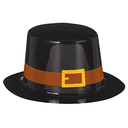 amscan Pilgrim Black Top Hat for Thanksgiving Party | Accessory