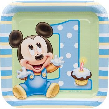 Mickey's 1st 7" Dessert Plates 8 Ct.