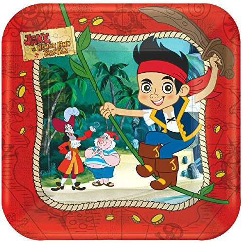 American Greetings Jake and the Never Land Pirates Paper Dessert Plates, 8-Count