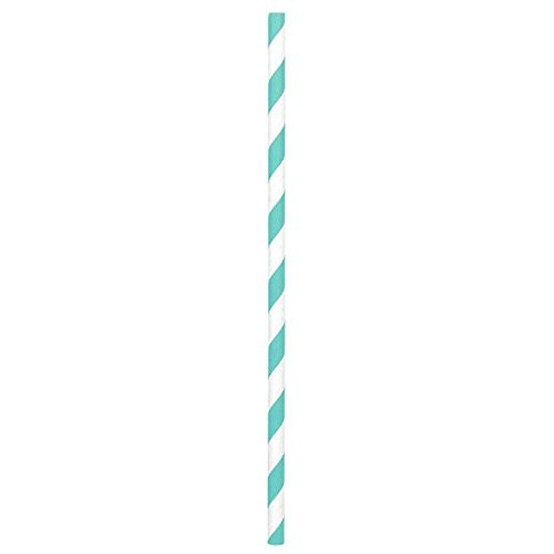 amscan Robin's-Egg Blue Paper Straws | 24 Ct.