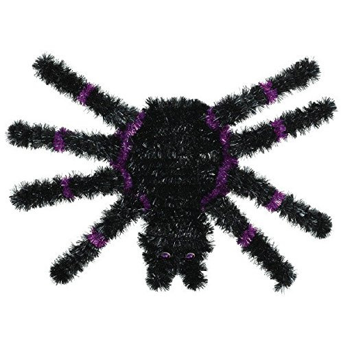 amscan Friendly Spider Halloween Trick or Treat Party Hanging Decoration, Black, 13" x 10"