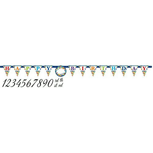 Amscan 120198 Letter Banner, 10 1/2' x 10", Multi Color