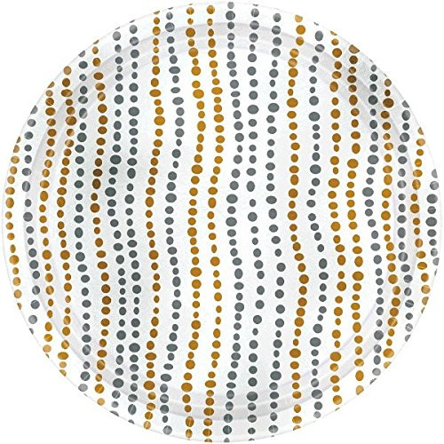 Amscan 591643 Modern Metallic Round Dot Paper Plates, 8 pieces, Multi Color