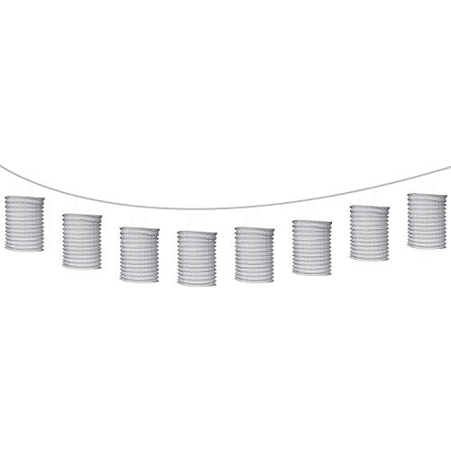Accordion Style Paper Lantern Garlands | Silver | Party Decor