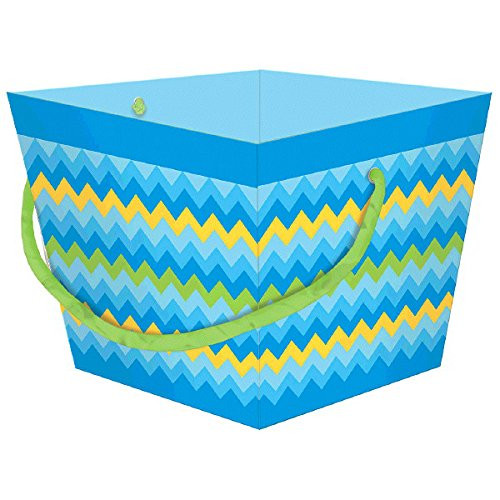 Amscan 260147 Wide Bucket Decors Item, 6"H x 10"W x 10"D, Blue
