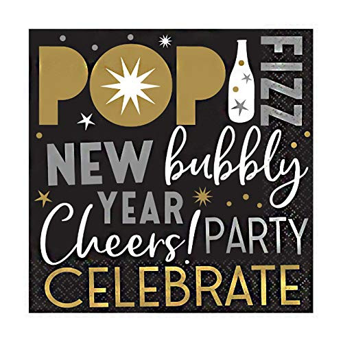 Celebrate The New Year Luncheon Napkins, 6.5" x 6.5", 16 Ct.