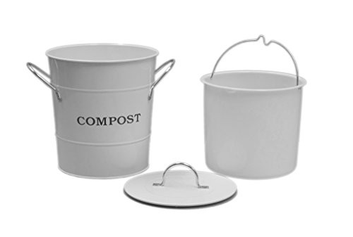 Exaco Trading Co. Exaco CPBW01 2-in-1 Indoor Compost Bucket, 1 Gallon, White