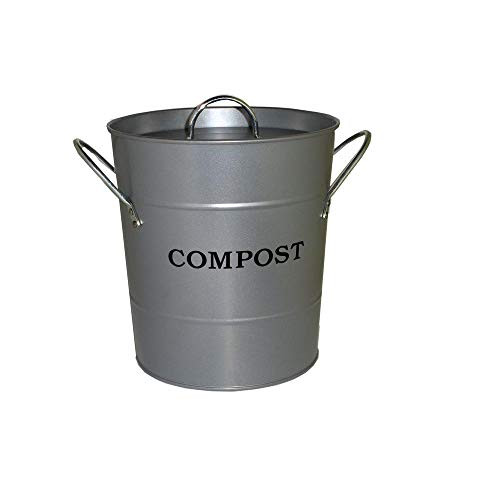 Exaco Trading Co. Exaco CPBS04 Small 2-n-1 Kitchen Compost Bucket, Silver