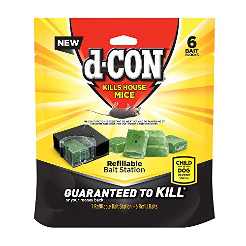 d-CON Refillable Corner Fit Mouse Poison Bait Station, 8 Traps + 48 Refills (8 Packs x 1 Trap + 6 Refills)